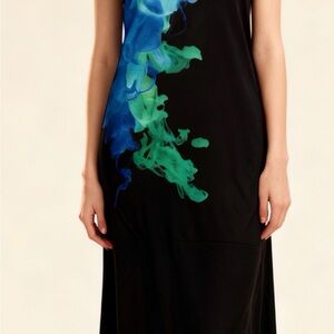 Chic Long Sleeve Dress with Vibrant Accents